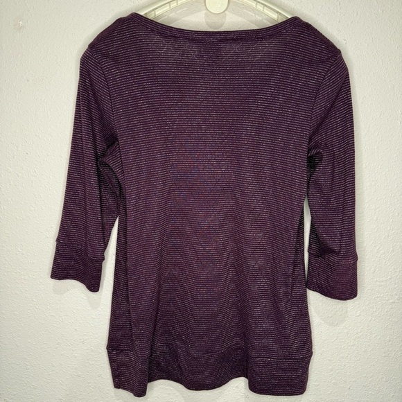 Torrid 3/4 Sleeve Bodycon Pullover V-neck Purple & Silver Women’s Size 1 (1X) - Picture 2 of 11